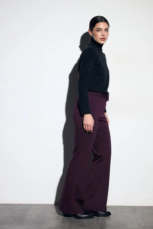Plum Knit Suit Trousers