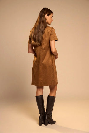 Camel Faux Suede Dress