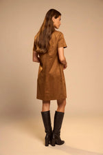 Load image into Gallery viewer, Camel Faux Suede Dress
