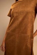 Load image into Gallery viewer, Camel Faux Suede Dress
