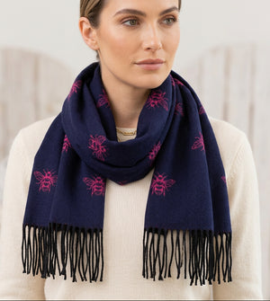 Navy Bee Scarf