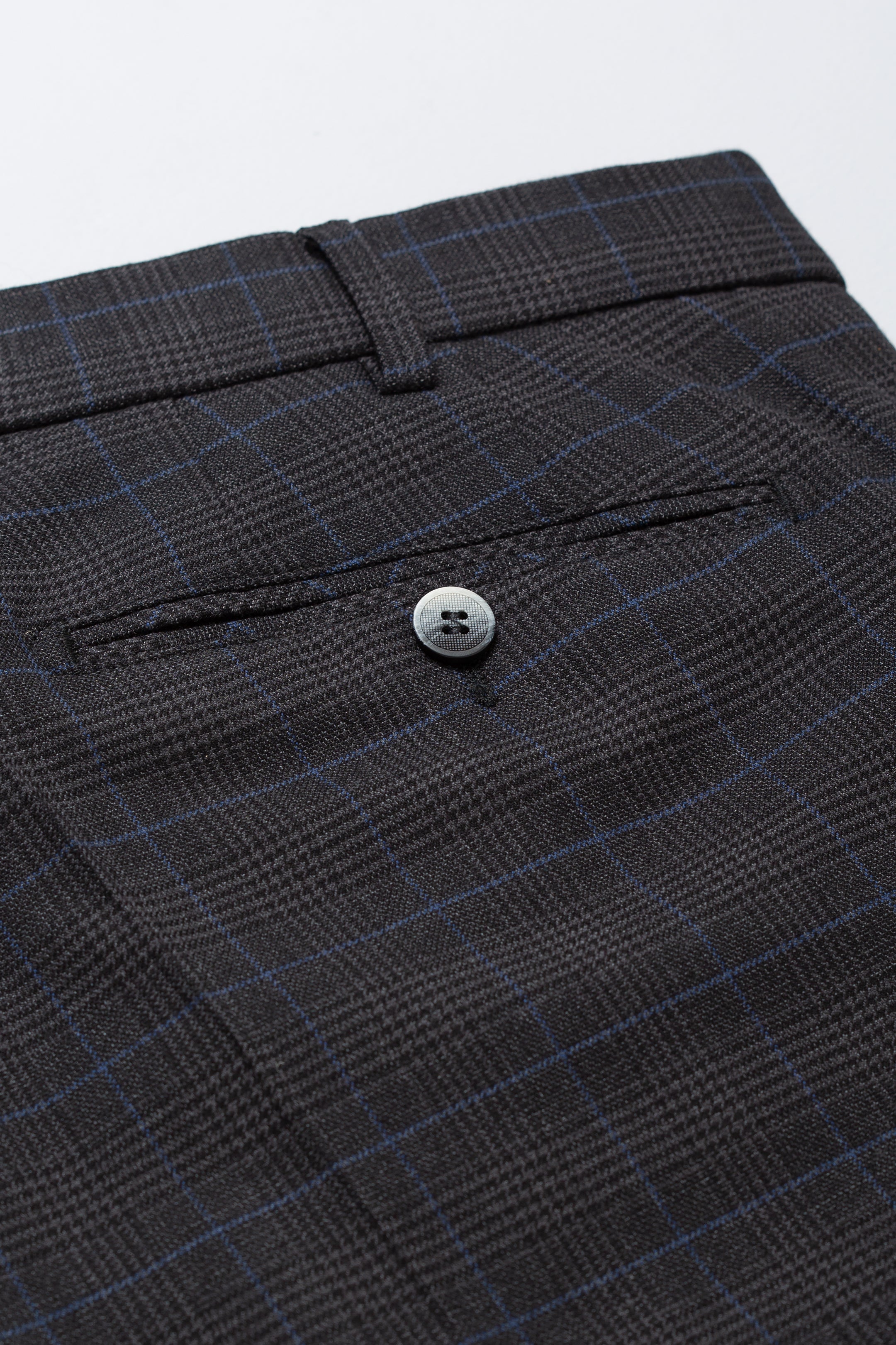 Grey Check Trousers Short Leg