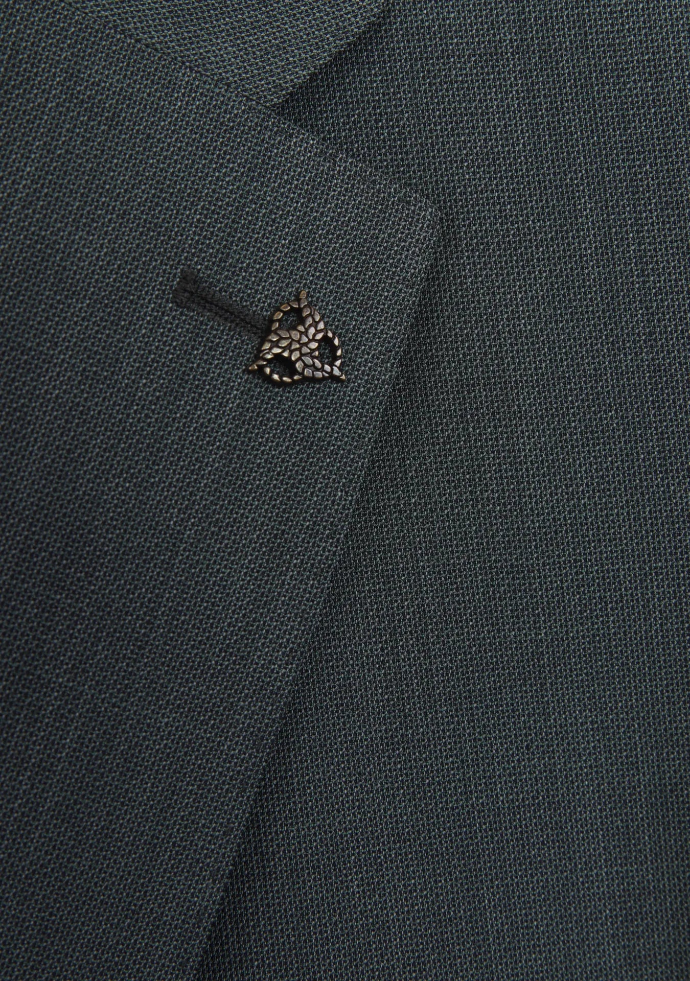 Green Textured Jacket Regular Length