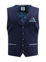 Load image into Gallery viewer, Navy Corduroy Waistcoat
