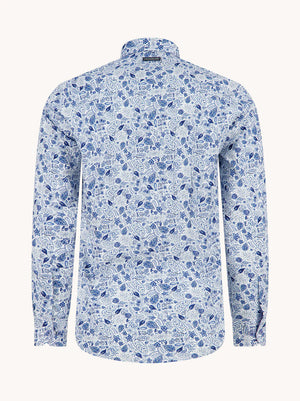 Cobalt Flower Lines Shirt