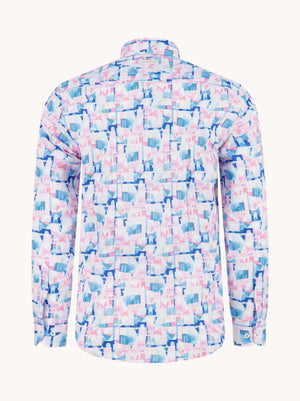 Olive Abstract Print Shirt