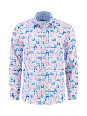 Olive Abstract Print Shirt