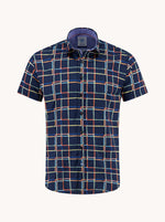 Load image into Gallery viewer, Navy Line Grid Print Shirt

