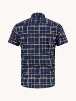 Load image into Gallery viewer, Navy Line Grid Print Shirt
