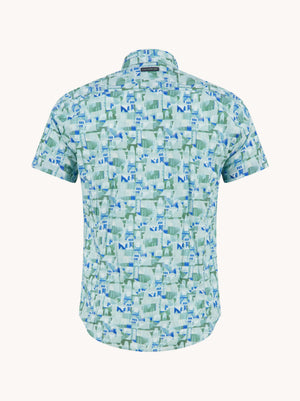 Olive Abstract Print Shirt