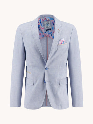 Blue Linen Look Blazer