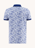 Load image into Gallery viewer, Cobalt Flower Lines Polo Shirt
