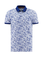 Load image into Gallery viewer, Cobalt Flower Lines Polo Shirt
