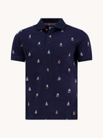 Load image into Gallery viewer, Navy Sailing Boats Polo Shirt
