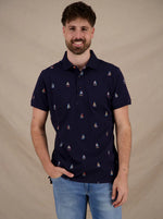 Load image into Gallery viewer, Navy Sailing Boats Polo Shirt
