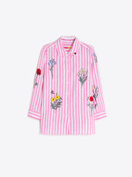 Load image into Gallery viewer, Pink Embroidered Flowers Shirt
