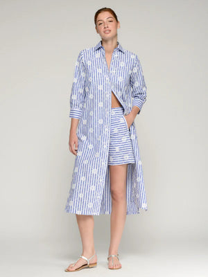 Blue Striped Shirt Dress