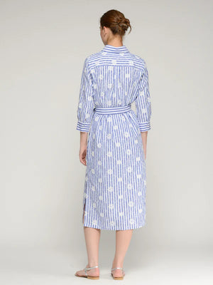 Blue Striped Shirt Dress