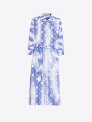 Blue Striped Shirt Dress