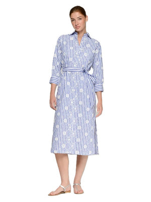 Blue Striped Shirt Dress