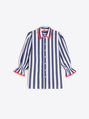 Navy and White Striped Shirt