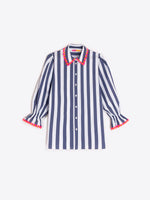 Load image into Gallery viewer, Navy and White Striped Shirt
