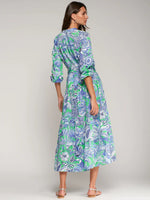 Load image into Gallery viewer, Green Tropical Print Dress
