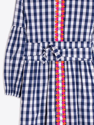 Navy Gingham Dress