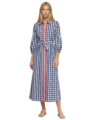 Navy Gingham Dress