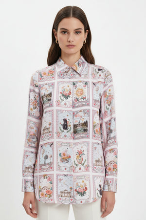 Pink Printed Madrid Twill Shirt