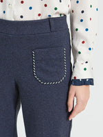 Load image into Gallery viewer, Navy Ponte Roma Denim Trousers
