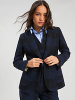 Load image into Gallery viewer, Navy Black Gingham Jacket
