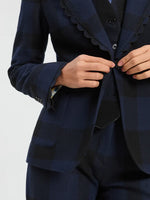 Load image into Gallery viewer, Navy Black Gingham Jacket
