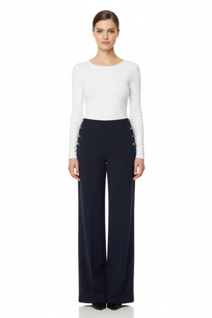 Navy Knit Trousers