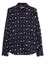 Load image into Gallery viewer, Navy Brasserie Print Shirt
