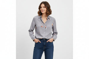 Pinstripe Hotel Print Shirt