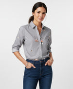 Load image into Gallery viewer, Pinstripe Hotel Print Shirt
