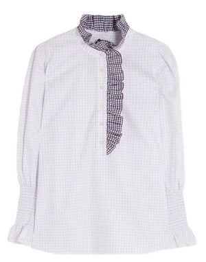 White Two Tone Check Shirt