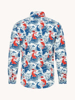 Load image into Gallery viewer, Navy Koi Fish Print Shirt
