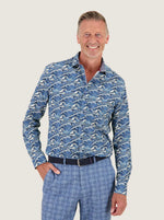 Load image into Gallery viewer, Blue Wave Print Shirt
