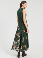 Load image into Gallery viewer, Green Floral Geometric Print Dress
