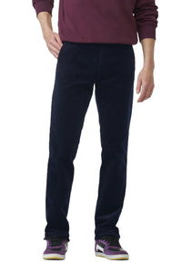 Navy Corduroy Trousers Regular Leg