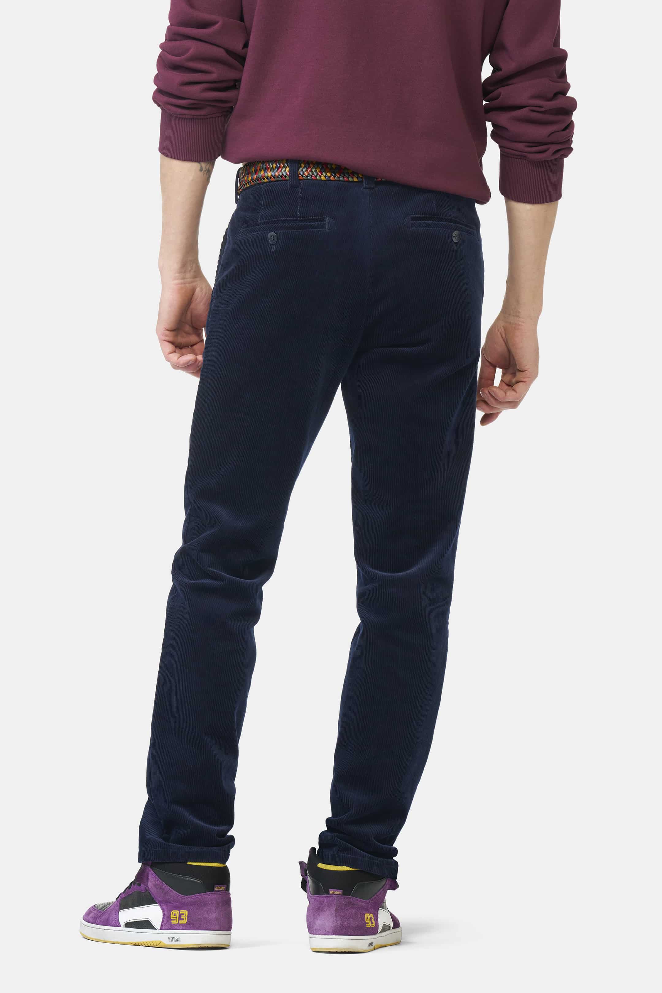 Navy Corduroy Trousers Regular Leg