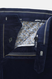 Navy Corduroy Trousers Regular Leg