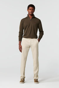 Beige Corduroy Trousers Regular Leg