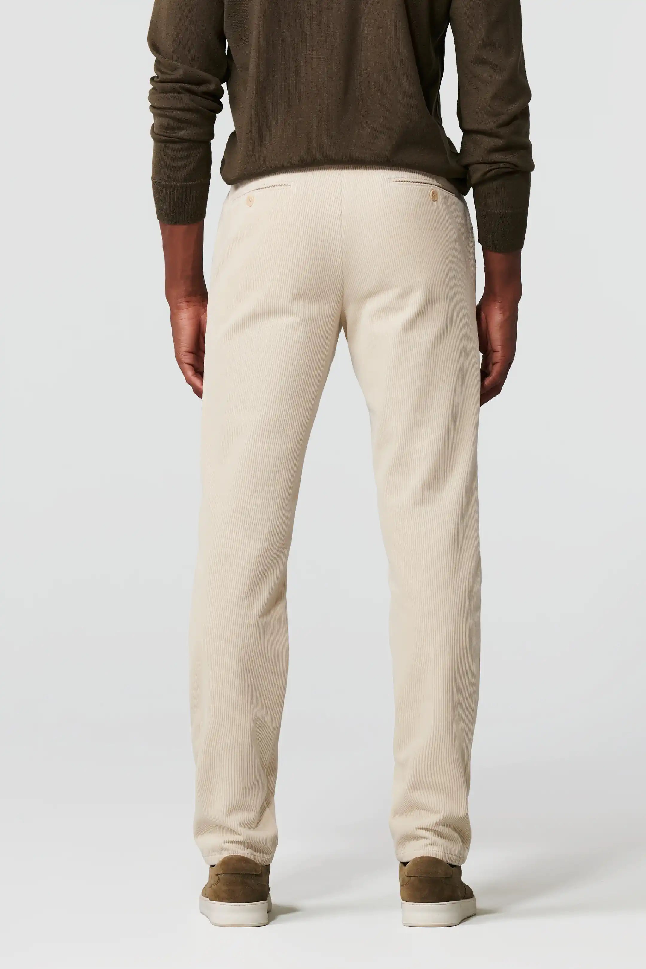 Beige Corduroy Trousers Regular Leg
