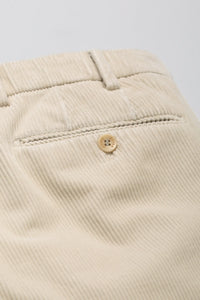 Beige Corduroy Trousers Regular Leg