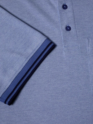Blue Contrast Trim Polo Shirt