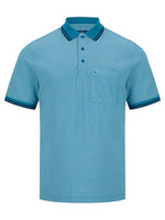 Load image into Gallery viewer, Teal Contrast Trim Polo Shirt
