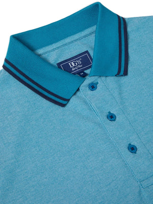 Teal Contrast Trim Polo Shirt
